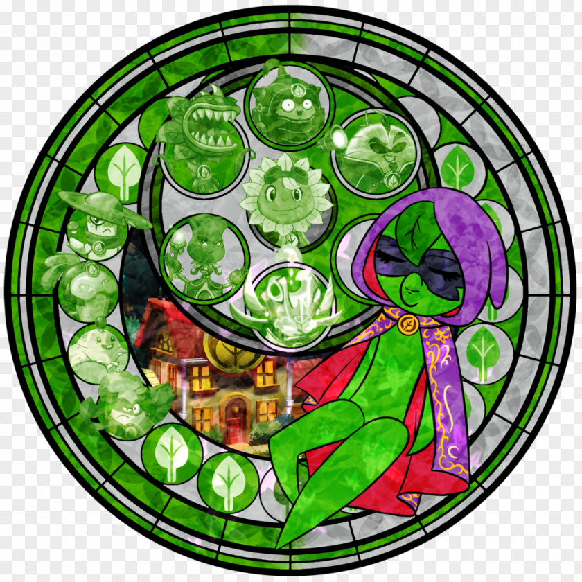 Green Magic Stained Glass Plants Vs. Zombies Heroes Zombies: Garden Warfare PNG