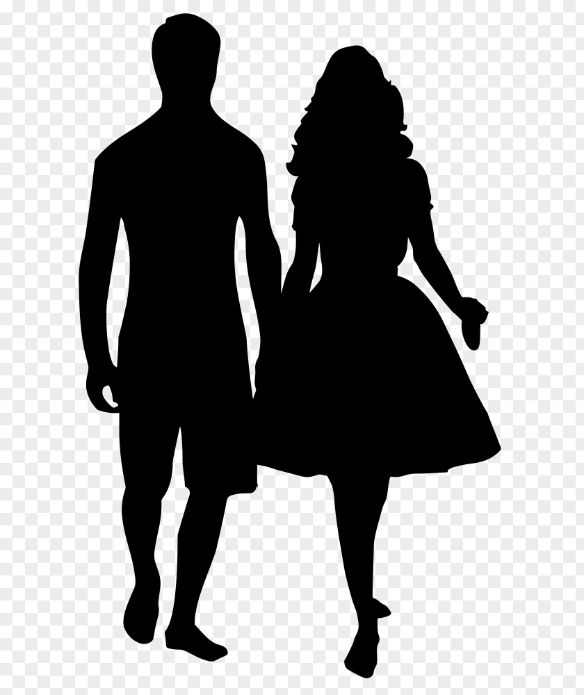 Silhouette Holding Hands Drawing Clip Art PNG