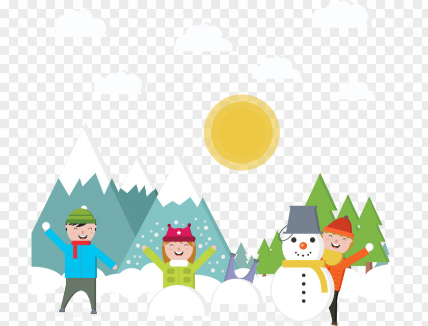 Snow Children Playing Game Child PNG