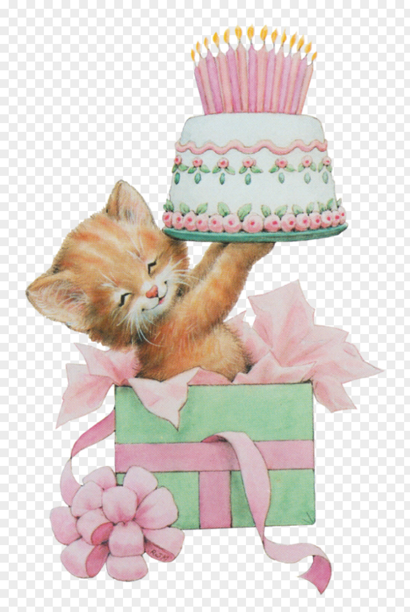 Pink Greeting Cards Birthday Cake & Note Happy To You Wish PNG
