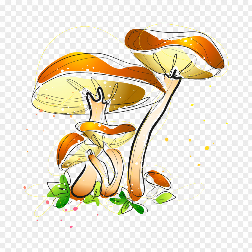 Hand-painted Watercolor Mushrooms Painting Mushroom Fungus Illustration PNG