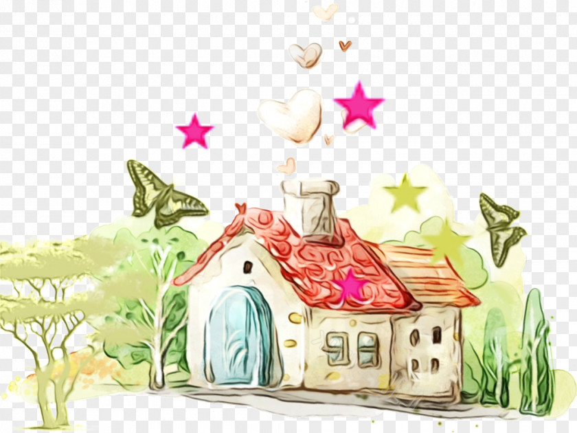 House Cottage Child Art PNG