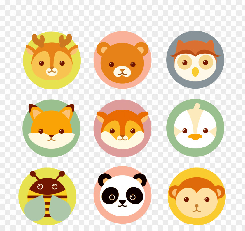 Vector Animal Avatar Giant Panda Red Bear PNG