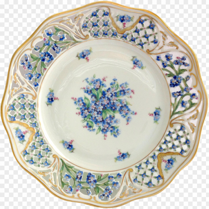 The Blue Forget Me Plate Tableware Porcelain Ceramic Faience PNG