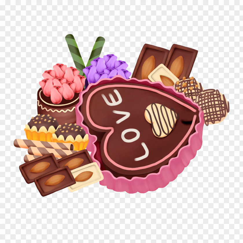 Chocolate Decorative Elements Paper Valentines Day PNG