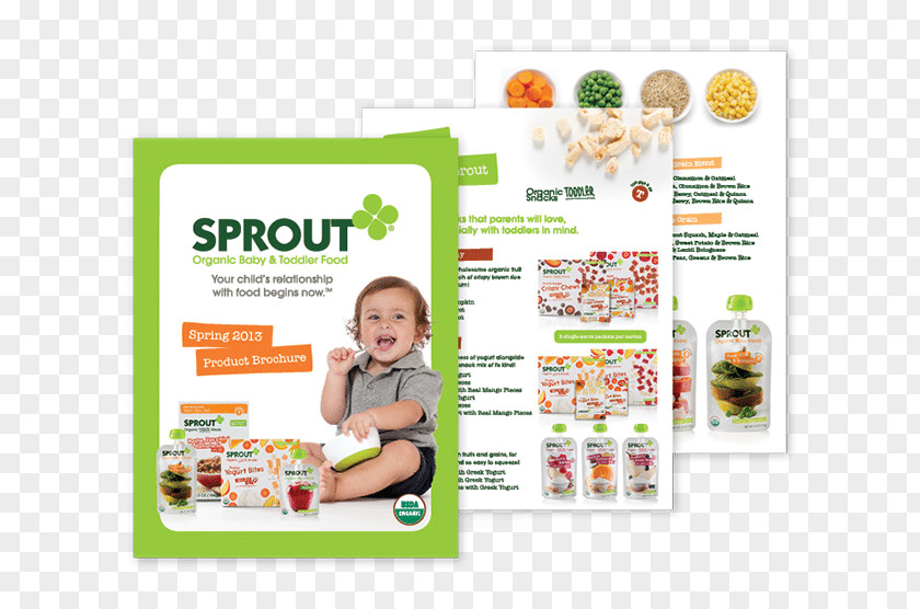 Menu Flyer Organic Food Baby Brochure PNG