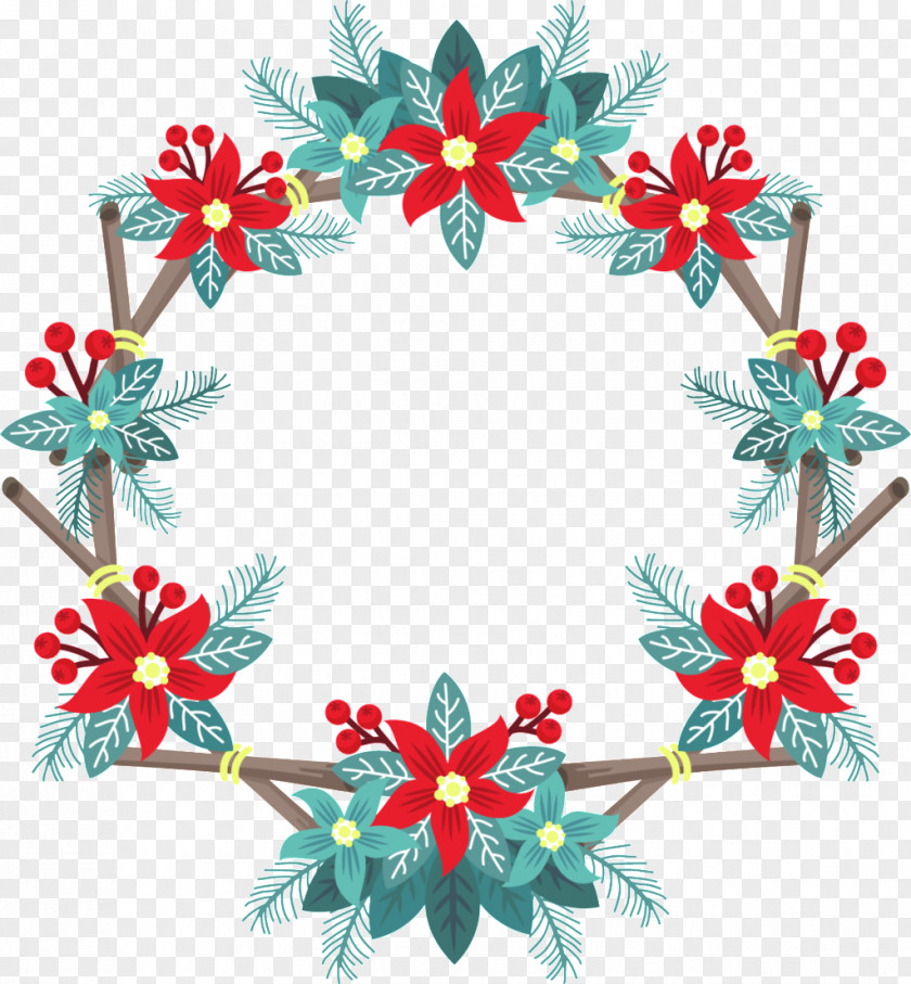 Wildflower Christmas Ornament Red PNG