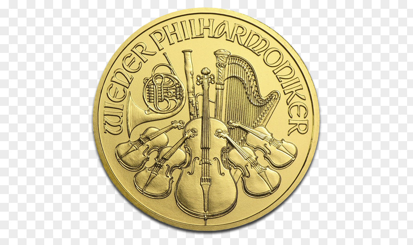 Gold Austrian Silver Vienna Philharmonic Bullion Coin PNG