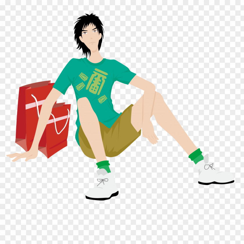 Shopping Boy Man Illustration PNG