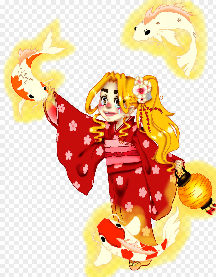 Koi Carp Clown Christmas Ornament Character Fiction PNG