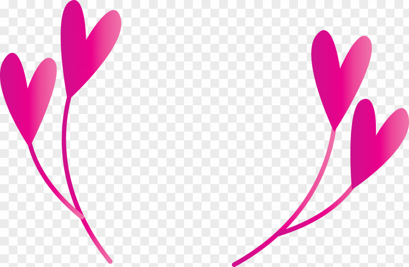 Pink Heart Magenta Line Wing PNG