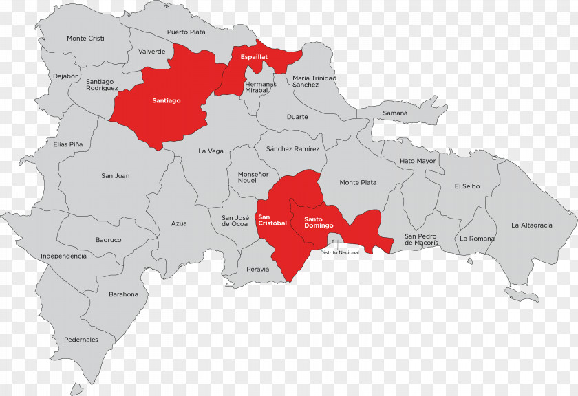 Map Provinces Of The Dominican Republic World PNG
