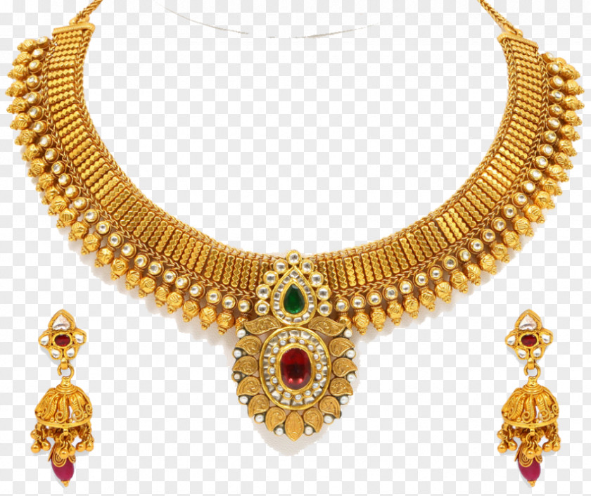 Necklace Earring Jewellery Gold Jewelry Design PNG