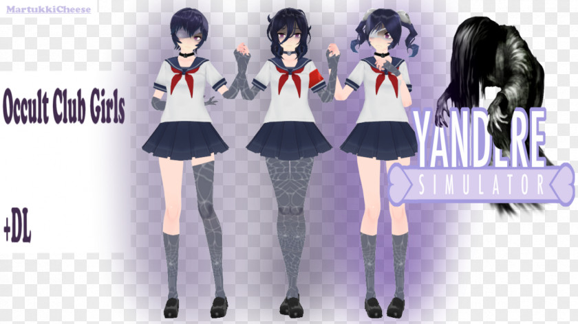 Girls Students Yandere Simulator Occult Nightclub Character PNG