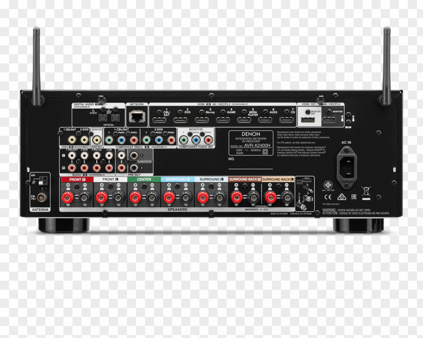 Denon AVR-X2400H 7.2 Channel AV Receiver AVR X2400H PNG