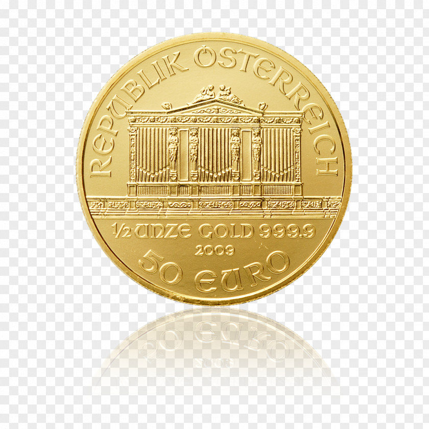 Gold Coin Bitcoin Vienna Philharmonic Bullion PNG