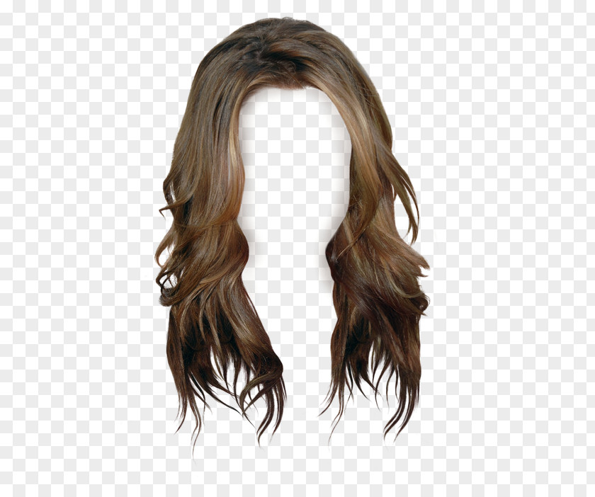 Wig Brown Hair Long PNG