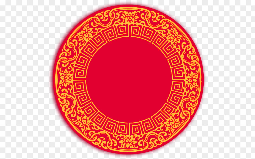 Red Chinese Wind Circle Border Texture PNG chinese wind circle border texture clipart PNG