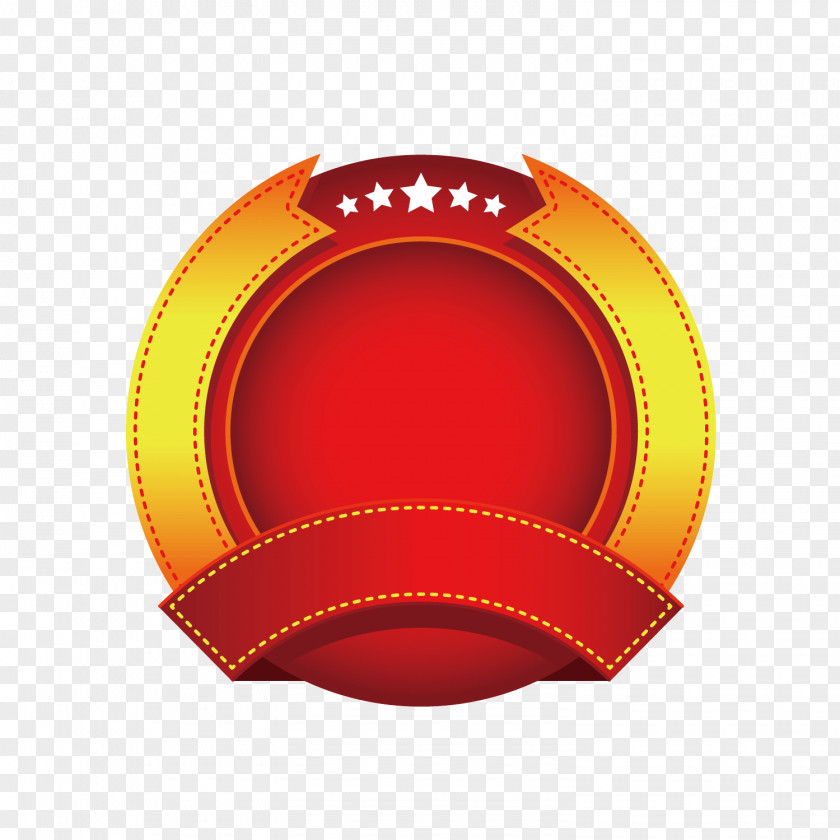 Red Round Business Label PNG