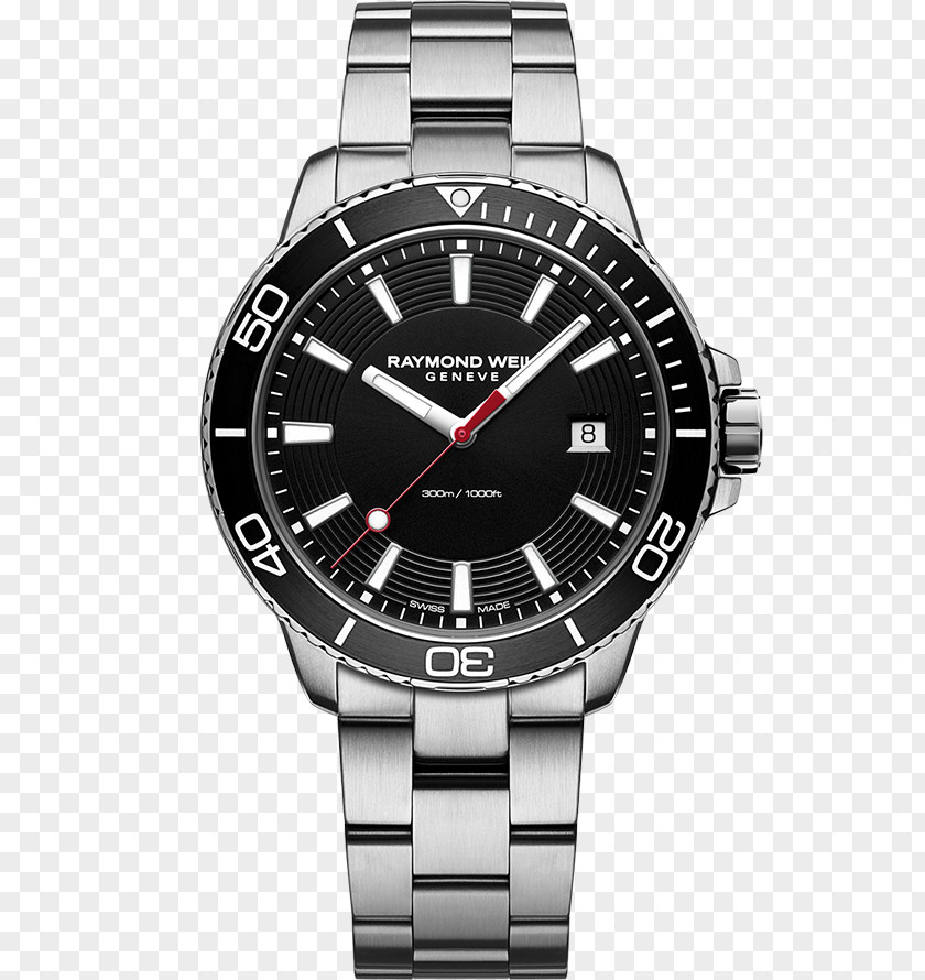 Metal Bezel Diving Watch Raymond Weil Chronograph Water Resistant Mark PNG