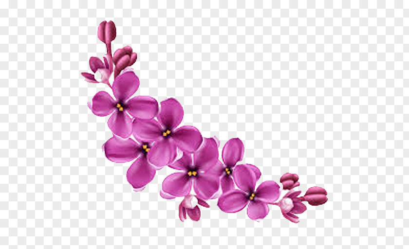 Pretty Spray Pink Flowers Clip Art PNG
