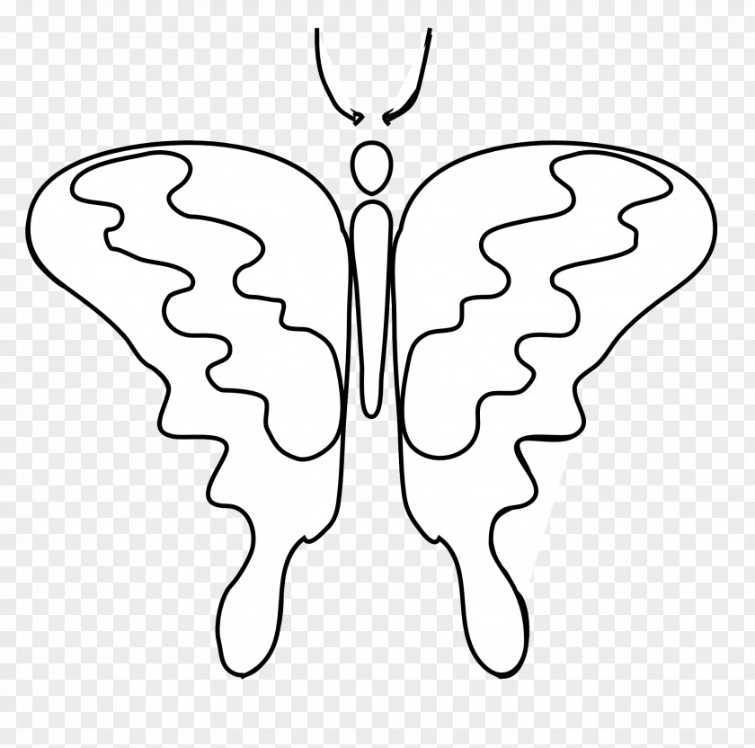 Butterfly Monarch Black And White Clip Art PNG