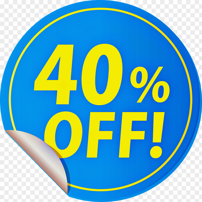 Discount Tag With 40% Off Label PNG