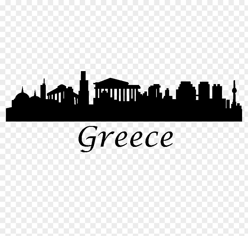Silhouette Athens Wall Decal Skyline Sticker PNG