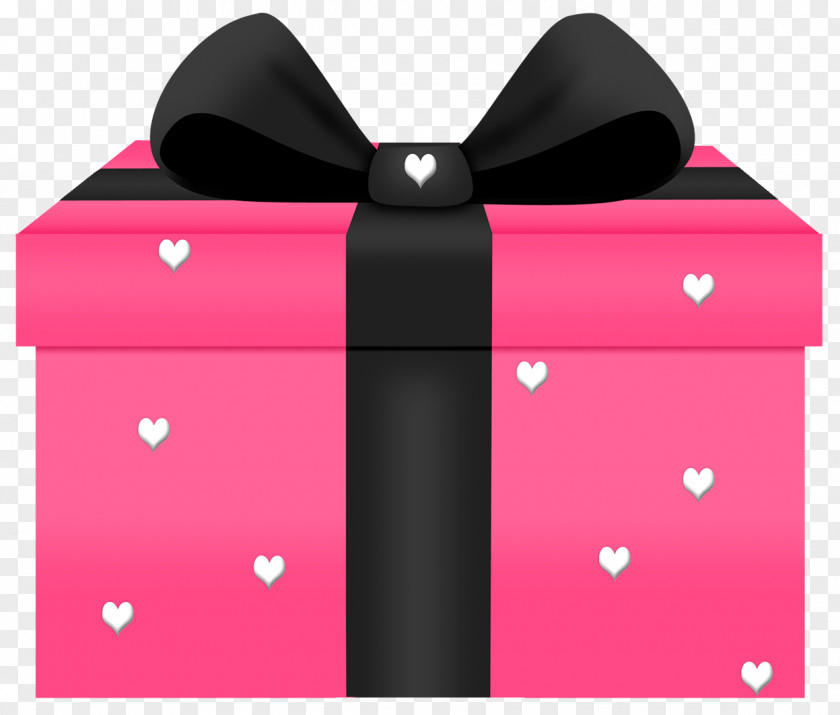 Transparent Pink Gift With Hearts Decorn PNG Picture Valentine's Day Clip Art PNG