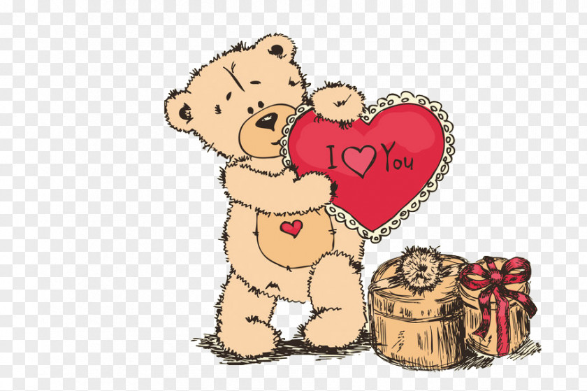 Bear Gift,Love Gift Paper Sticker Valentines Day Love Wallpaper PNG