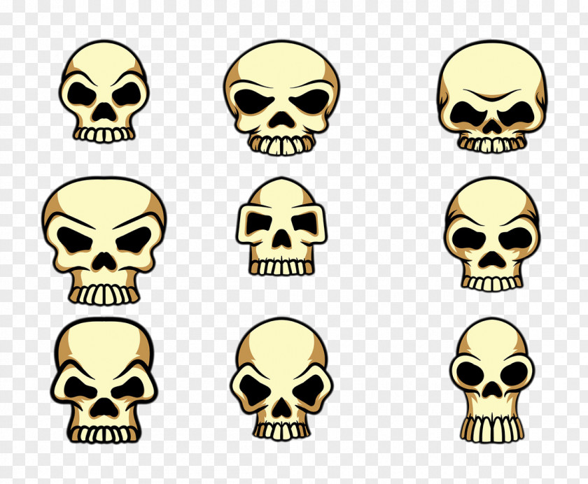 Yellow Skull Skeleton PNG