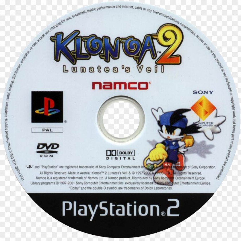 Klonoa 2 Lunatea's Veil 2: PlayStation Dragon Quest VIII Compact Disc PNG