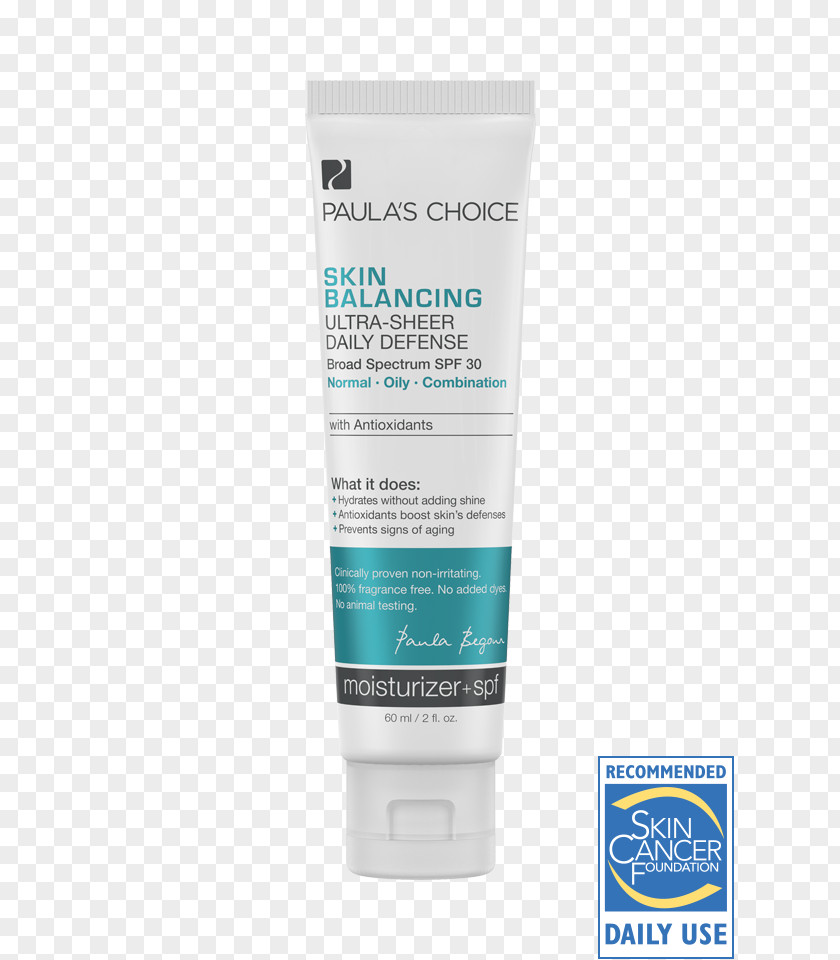 Oil Sunscreen Paula's Choice Skin Balancing Ultrasheer Daily Defense Moisturizer Factor De Protección Solar Care PNG