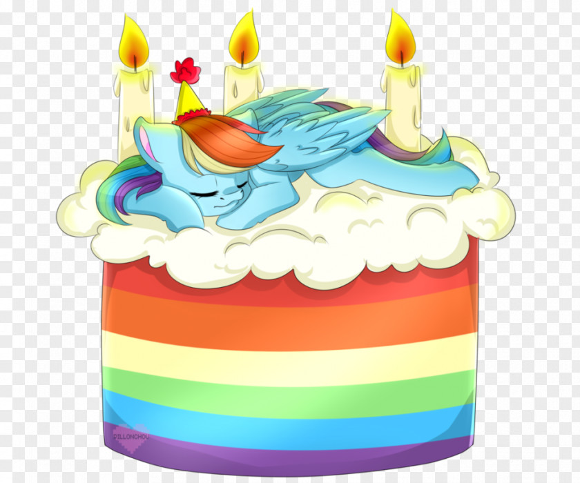 My Little Pony Rainbow Dash Birthday Cake Fan Art PNG