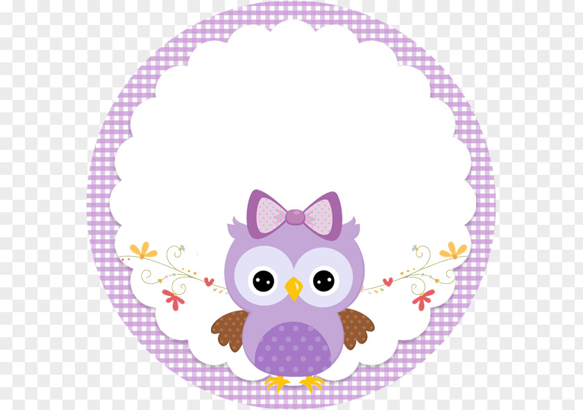 Owl Little Party Baby Shower Lilac PNG
