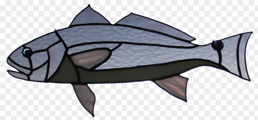 Shark Red Drum Stained Glass Fish PNG
