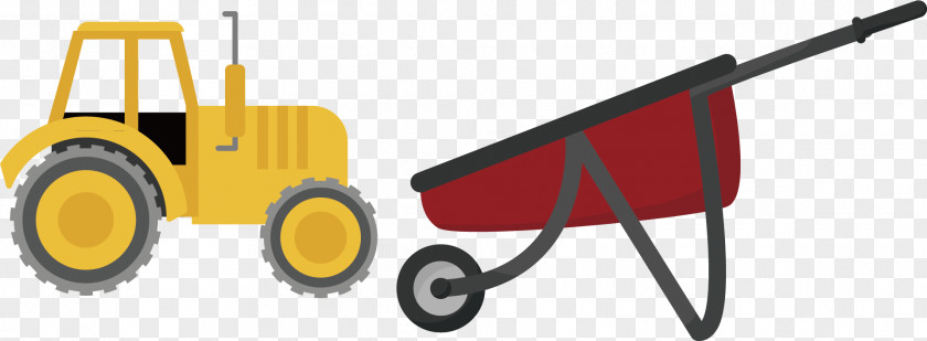 Yellow Tractor Agriculture Euclidean Vector PNG