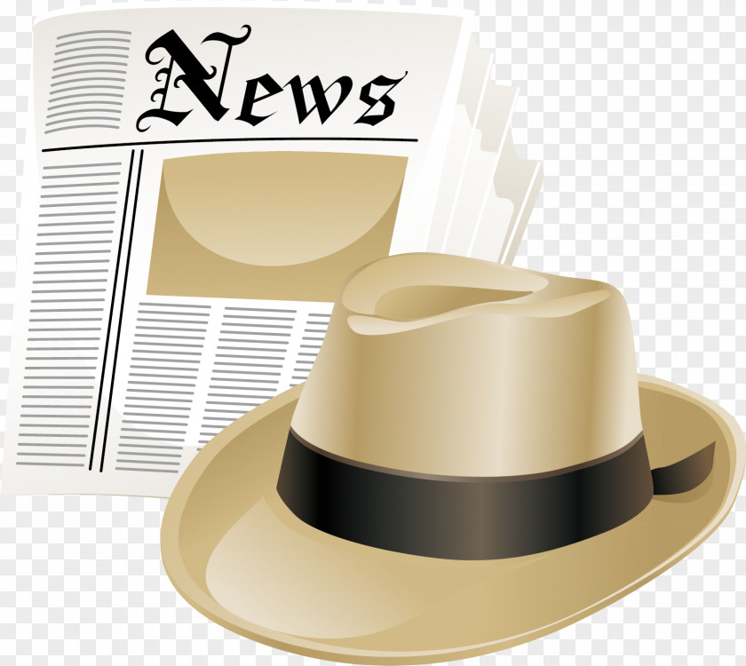 Newspaper And Hat Material Picture PNG