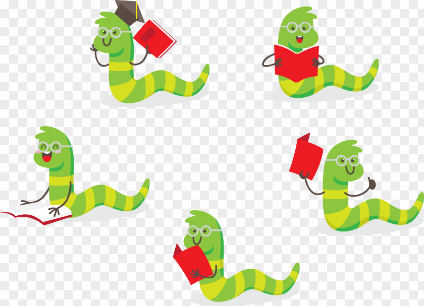 Green Caterpillar Cartoon Clip Art PNG