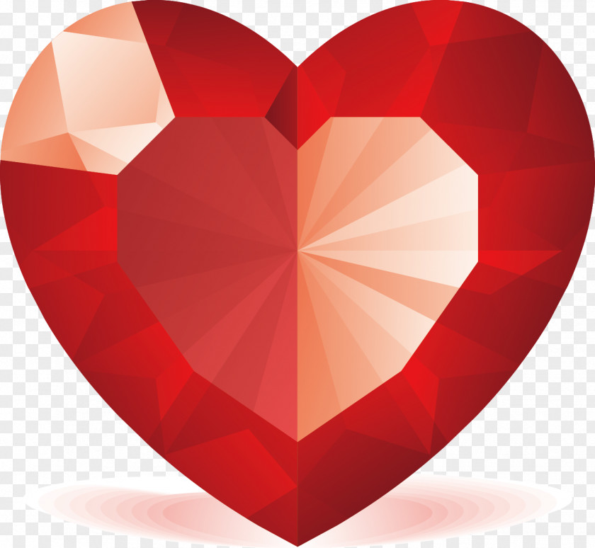 Red Heart-shaped Diamonds Heart Gemstone Symbol Emoticon Valentines Day PNG