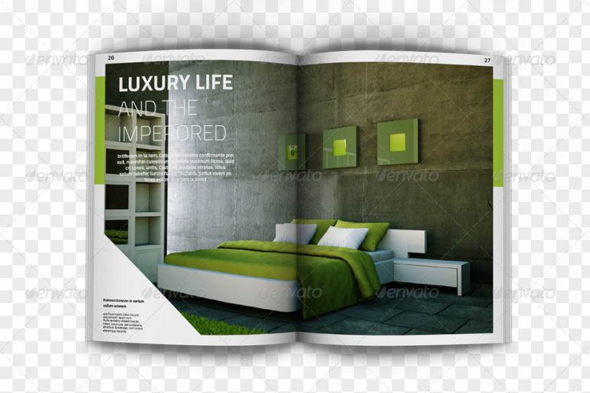 Stylish Indesign Magazine Template Brand Interior Design Services PNG