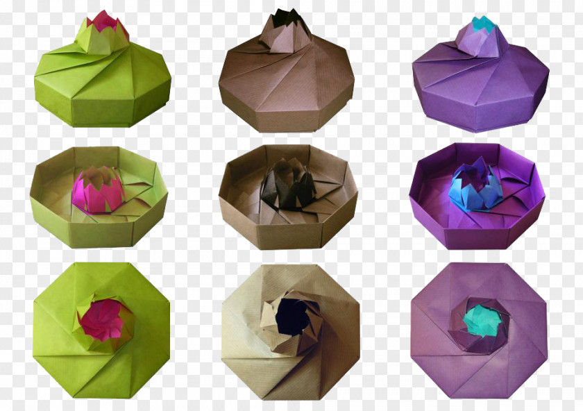 Box Floral Origami Globes Plastic Label PNG