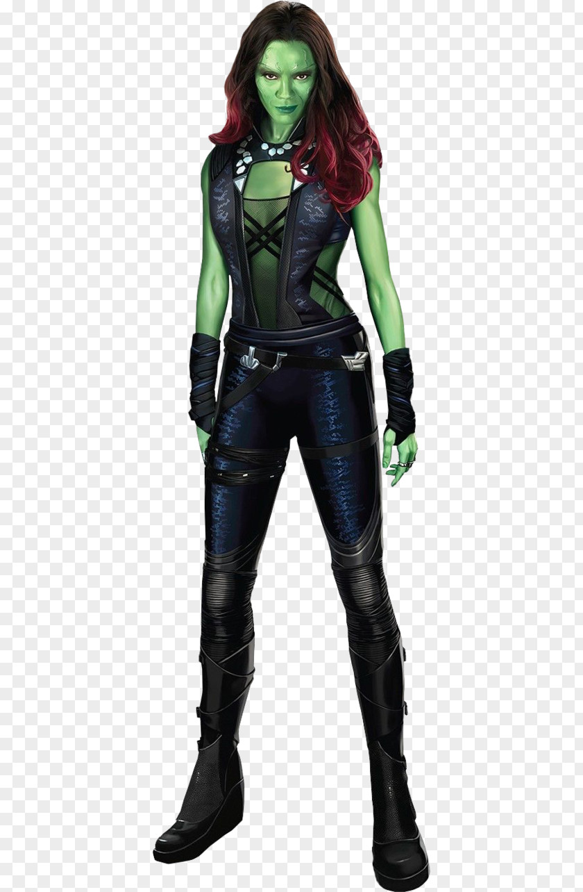 Ladies Parking Wars Zoe Saldana Gamora Guardians Of The Galaxy Star-Lord Costume PNG
