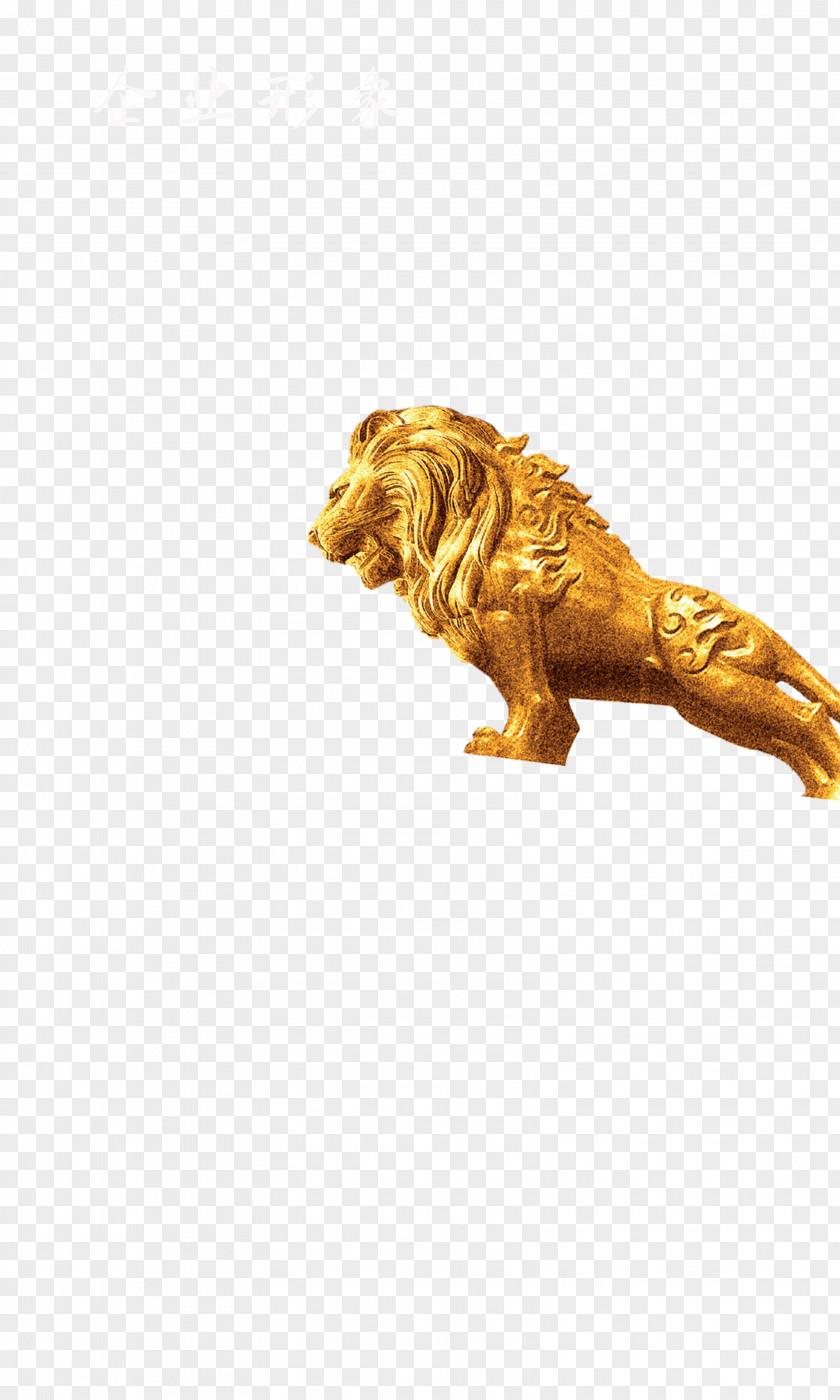 Lion Golden Download Sculpture PNG