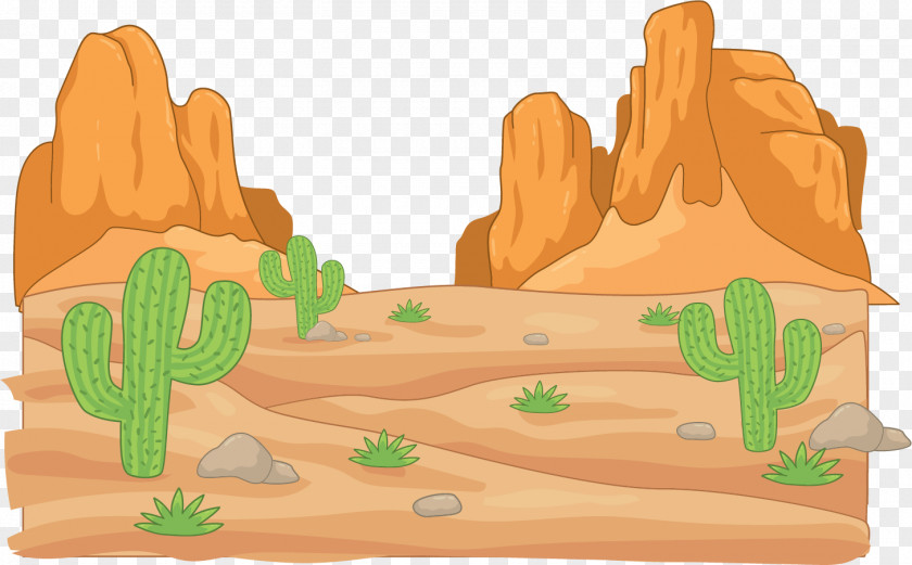 Dry Desert Rock Cartoon Drawing Cactaceae PNG