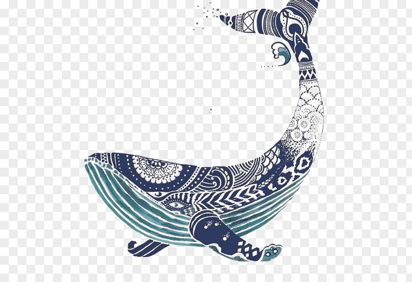Whale Printing Blue Art Illustration PNG