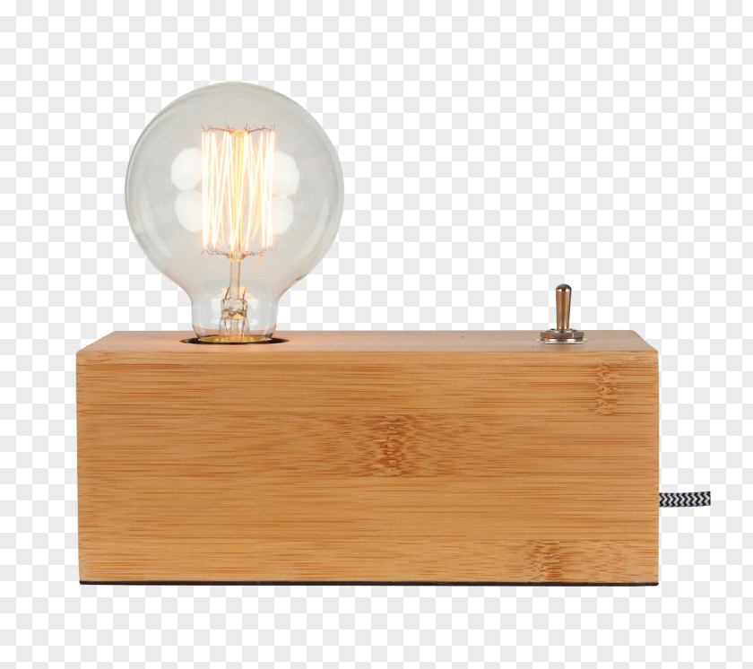 Bedside Table Lamp Light Fixture Wood PNG