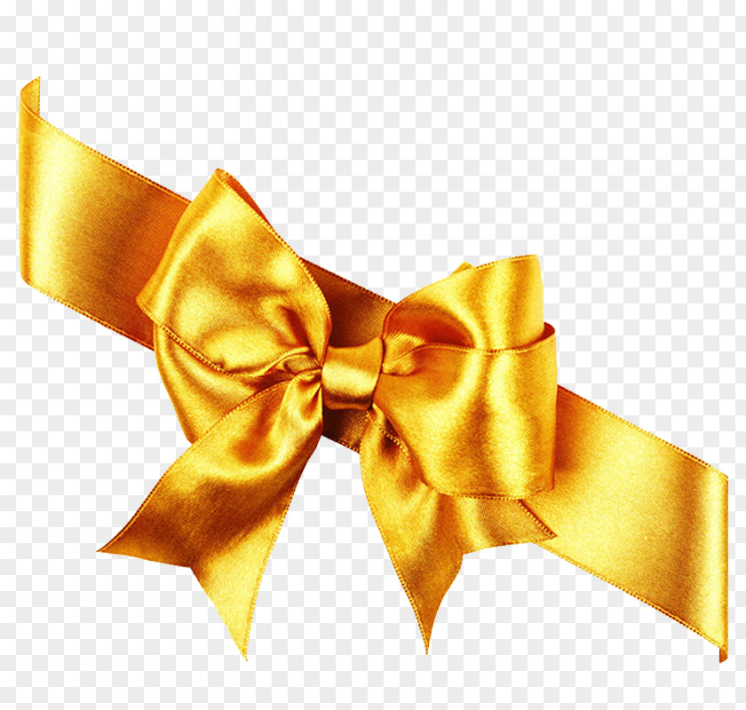 Gold Bow Tie Ribbon Stock Photography PNG