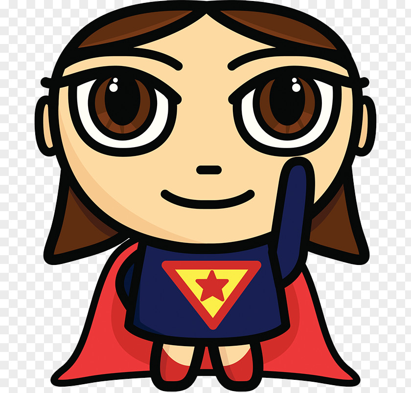 Cute Cartoon Superman Portrait Helga G. Pataki Character Illustration PNG