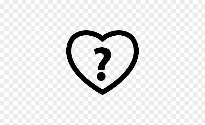 Line Art Love Question Mark Icon PNG